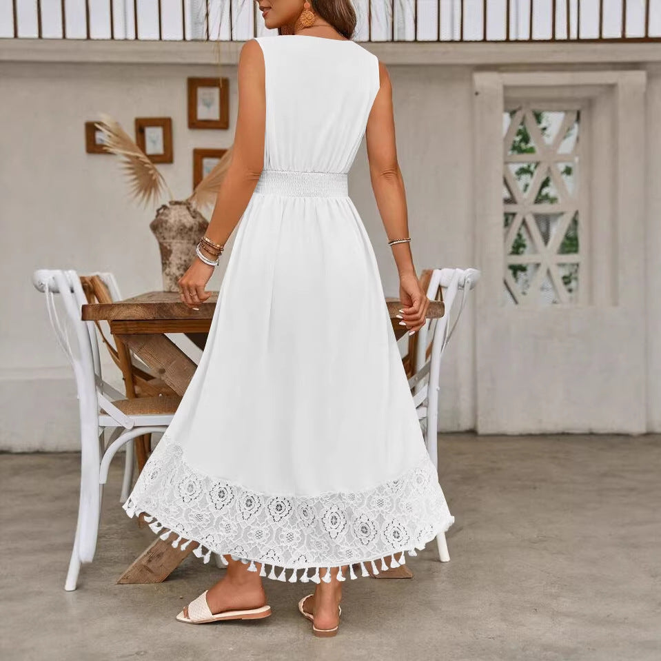 Rückenfreies Kleid Spitze Seitenansicht – Sévea Schweiz