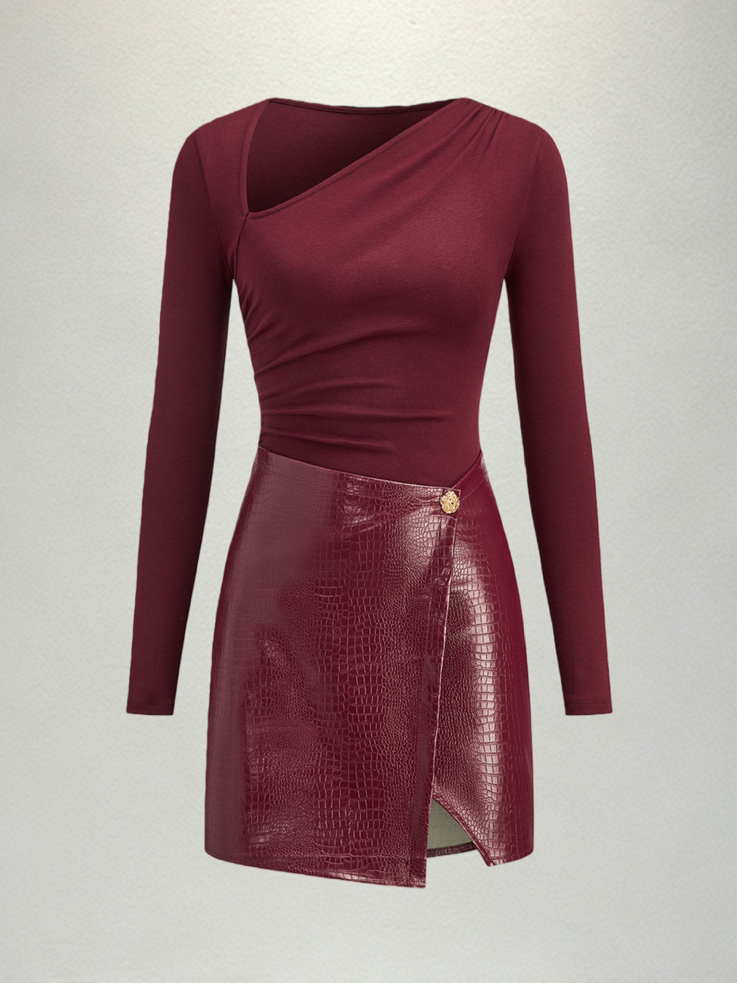 Elegantes Patchwork Kleid Detail – Sévea Schweiz