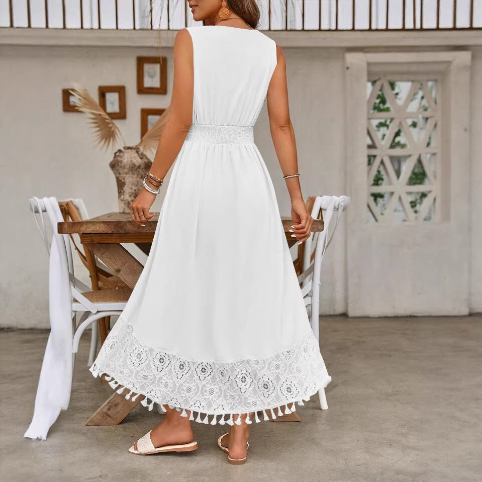 Spitzen-Trägerkleid Rückenansicht – Sévea Schweiz