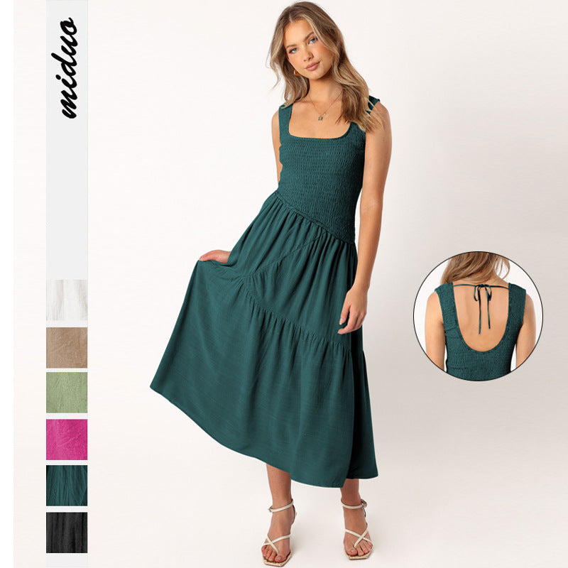 Besticktes Smock-Kleid Rückansicht – Sévea Sommerkleider