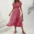 Boho Maxi-Kleid Blumenmuster Rüschen Detail – Sévea Damen Schweiz