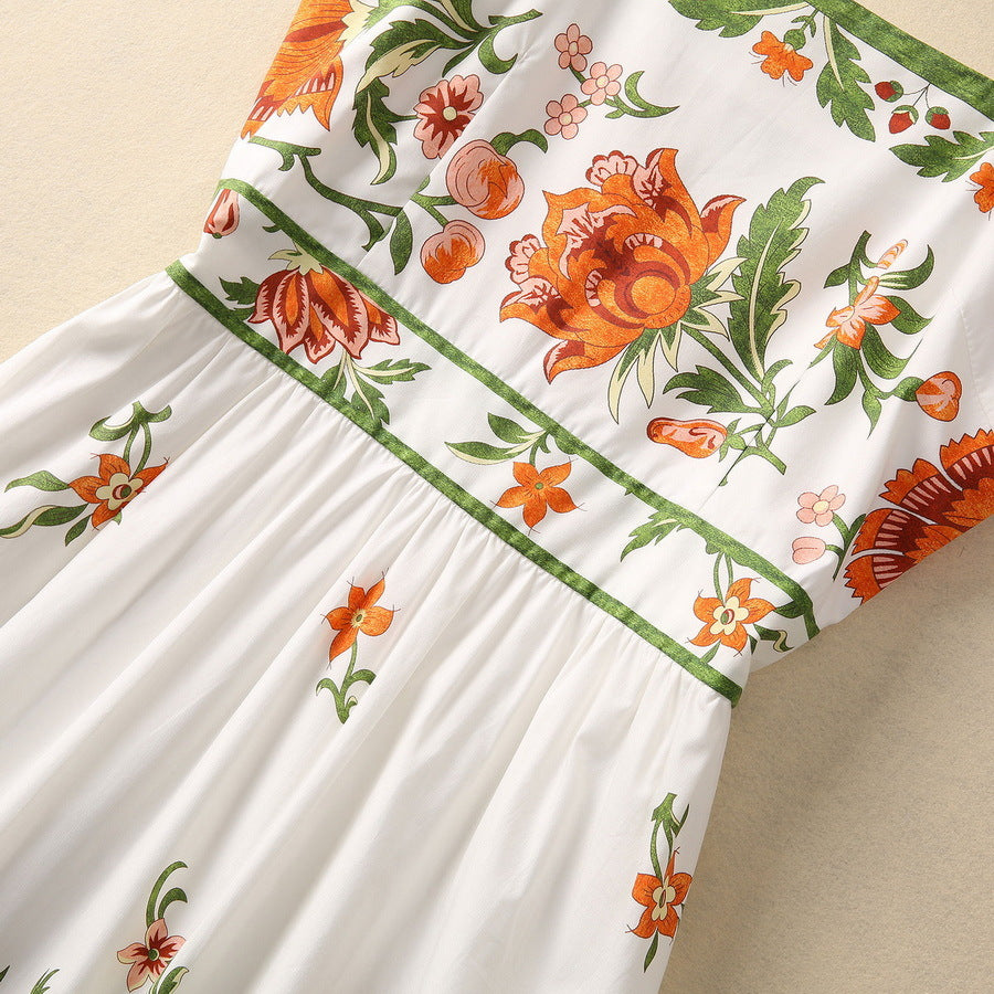 Premium Blumen-Kleid Baumwolle Detail Muster – Sévea