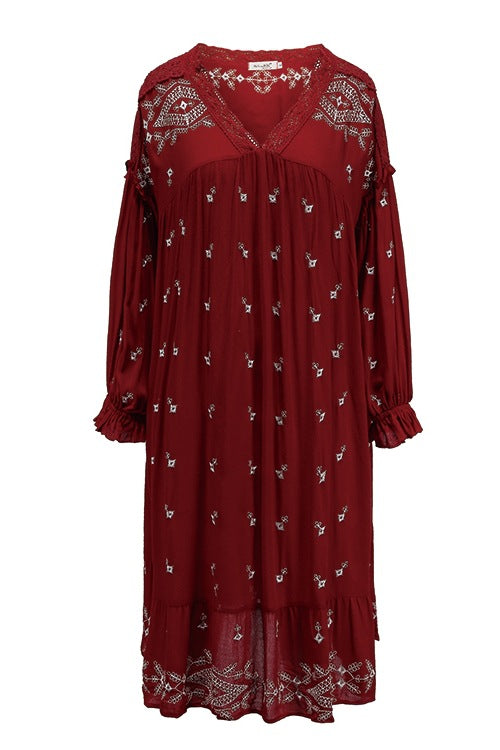 Print Midi-Kleid Seitenansicht Damen – Sévea