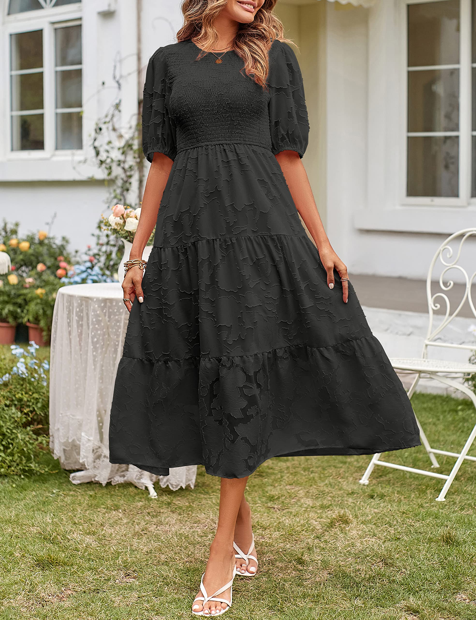 Strandkleid Rüschen Puffärmel Damen – Sévea Schweiz